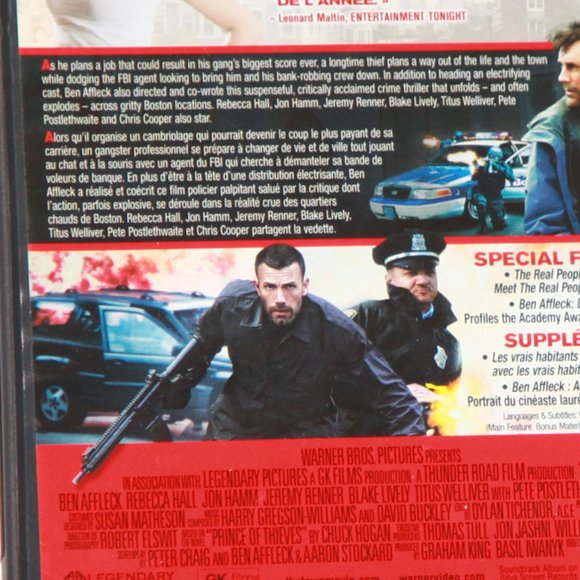 Town DVD Movie Starring Ben Affleck. Rebecca Hall and Jon Hamm - Picture 4 of 4